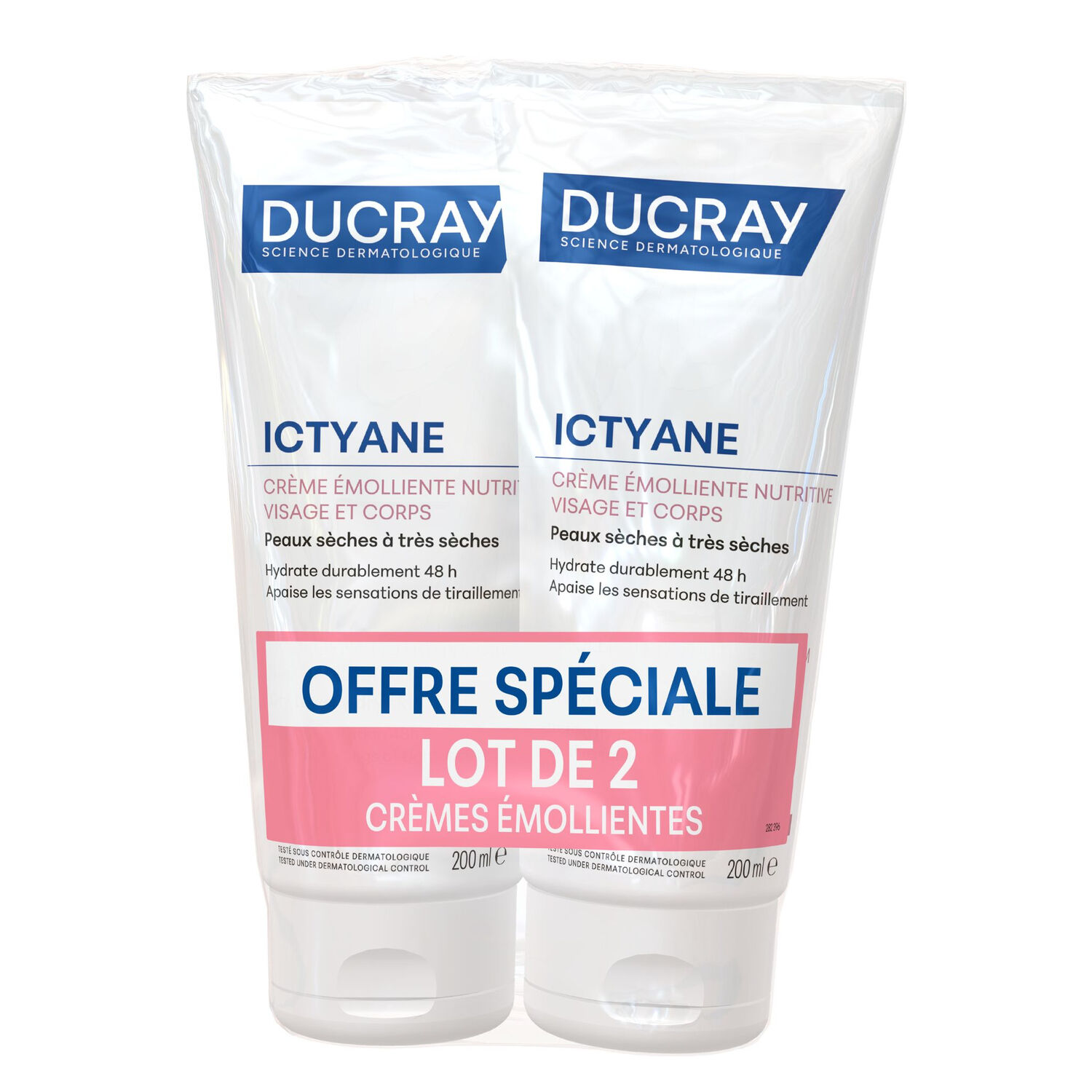 Ictyane - Crème Émolliente Nutritive Peaux Séches et très Sèches 2X200ml OFFRE SPECIALE