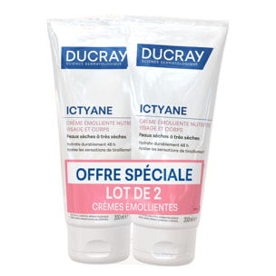 Ictyane - Crème Émolliente Nutritive Peaux Séches et très Sèches 2X200ml OFFRE SPECIALE