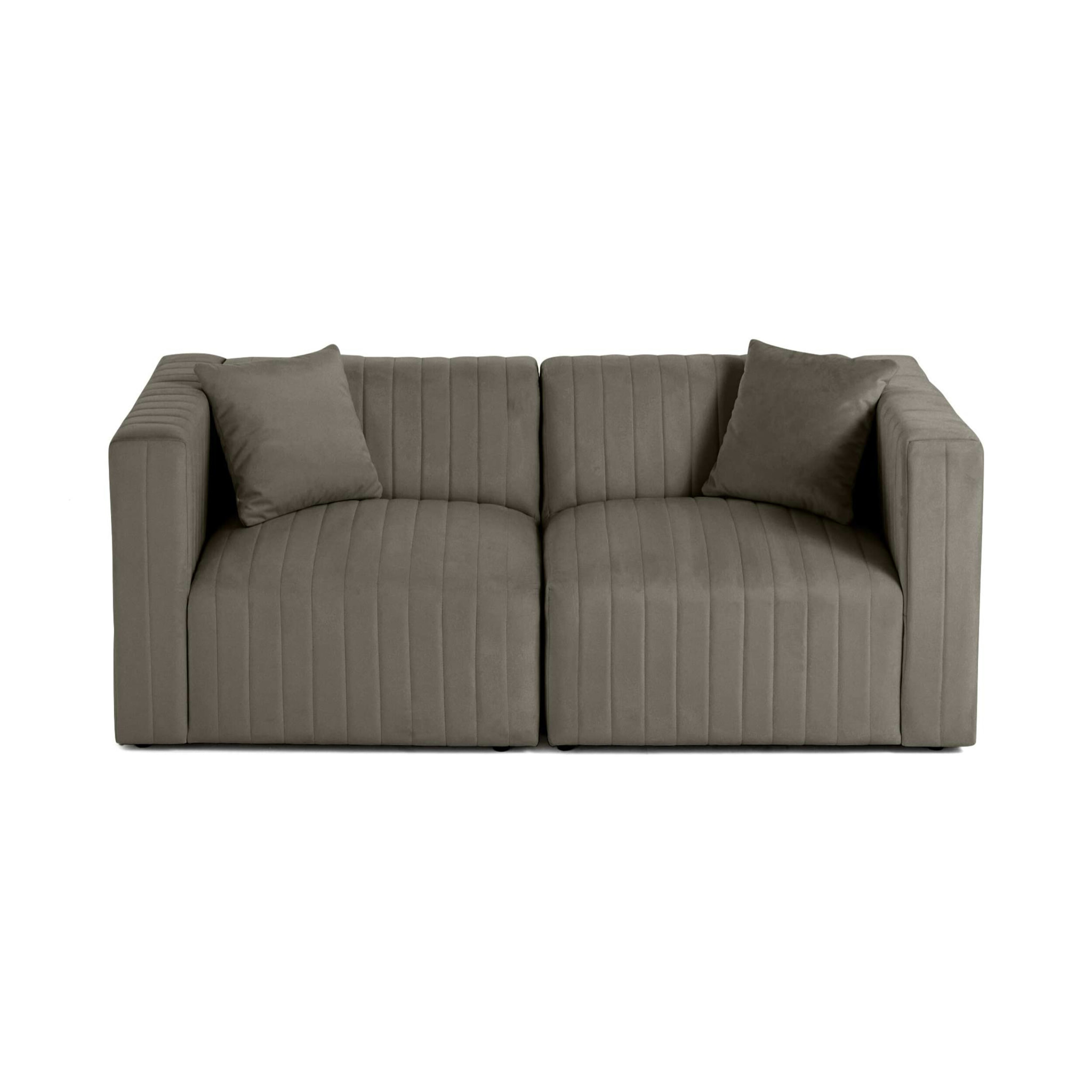 Nova - canapé modulable 2 places - en velours - Gris