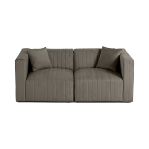 Nova - canapé modulable 2 places - en velours - Gris