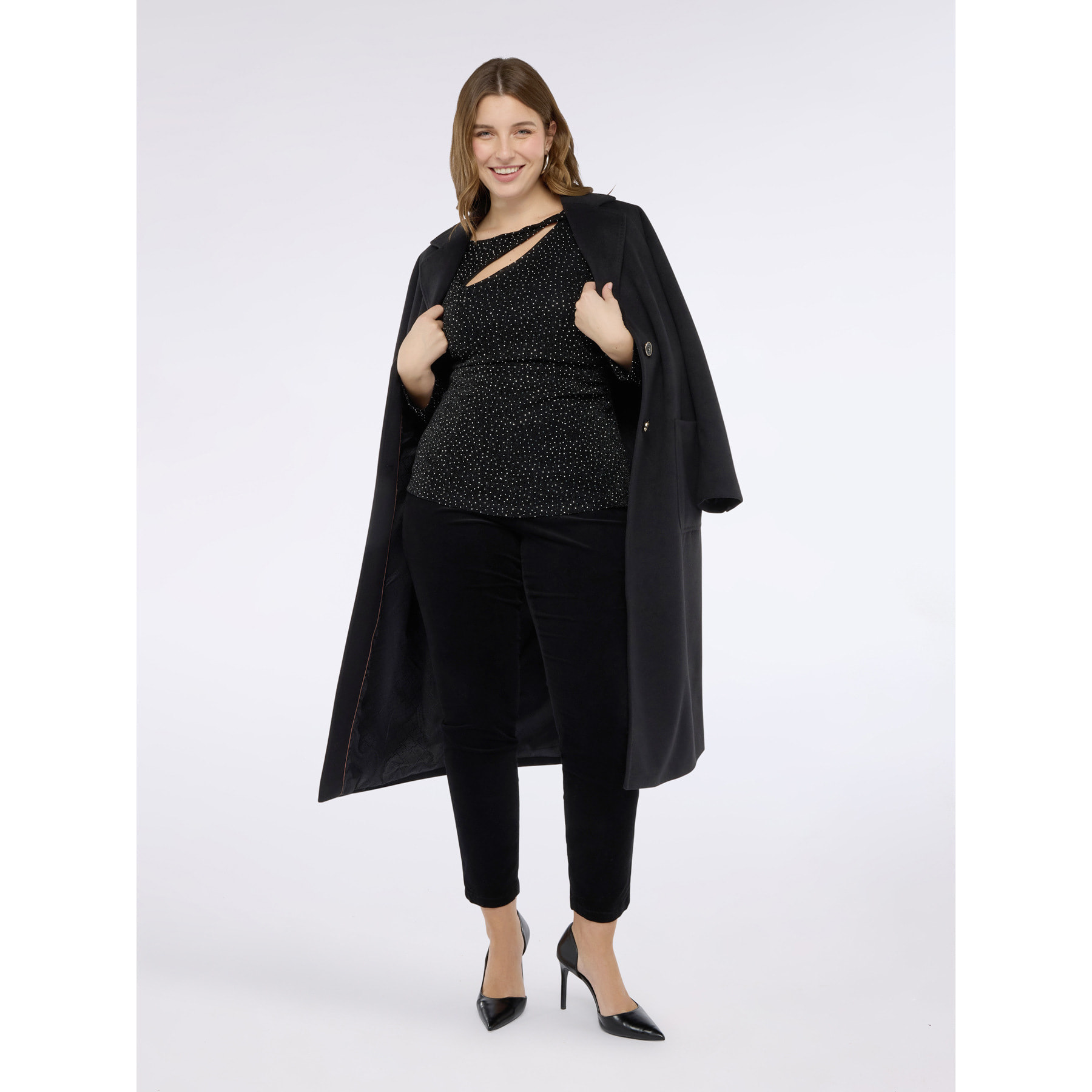 Fiorella Rubino - T-shirt in jersey con strass - Nero