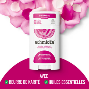 Pack de 3 - Schmidt's Déodorant Stick Rose & Vanille 75g