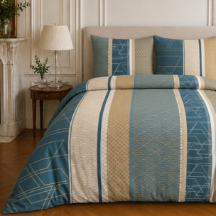 Parure housse de couette 100% microfibre motif géométrique - ULYSSE