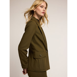 Motivi - Blazer militar en franela mezcla de lana - Verde militare