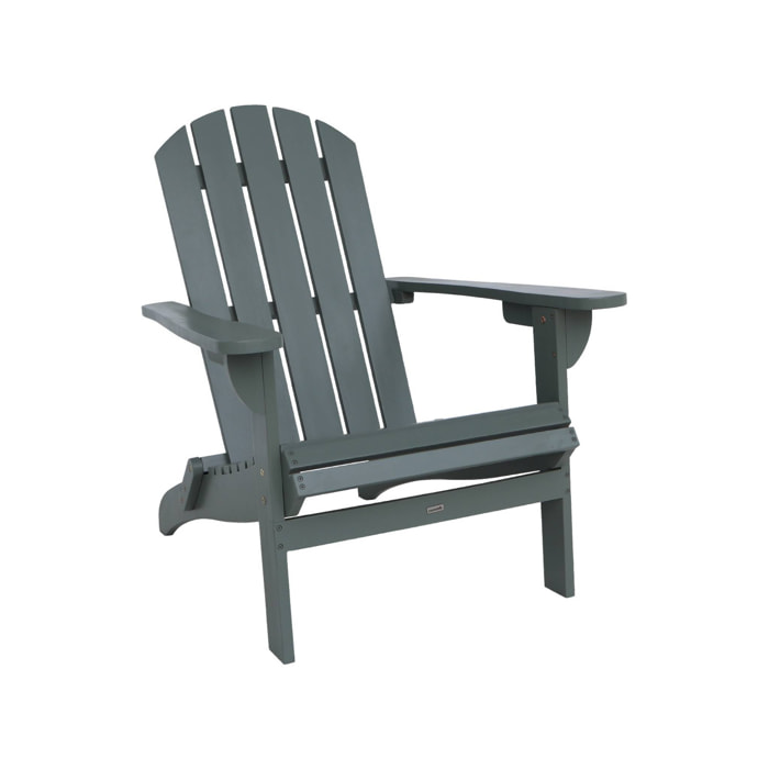Fauteuil adirondack kaki en bois d'acacia avec accoudoirs KERINA. plusieurs coloris. 90 x 71 x 91.5 cm