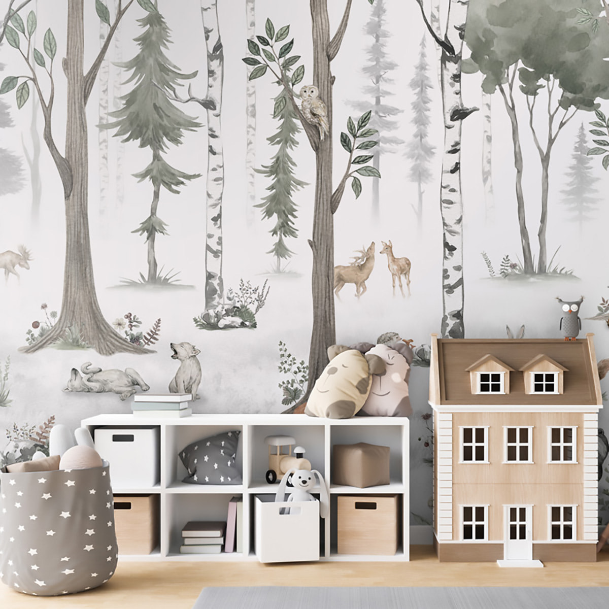Papier enfant Forêt de bouleaux et Cie Intissé
