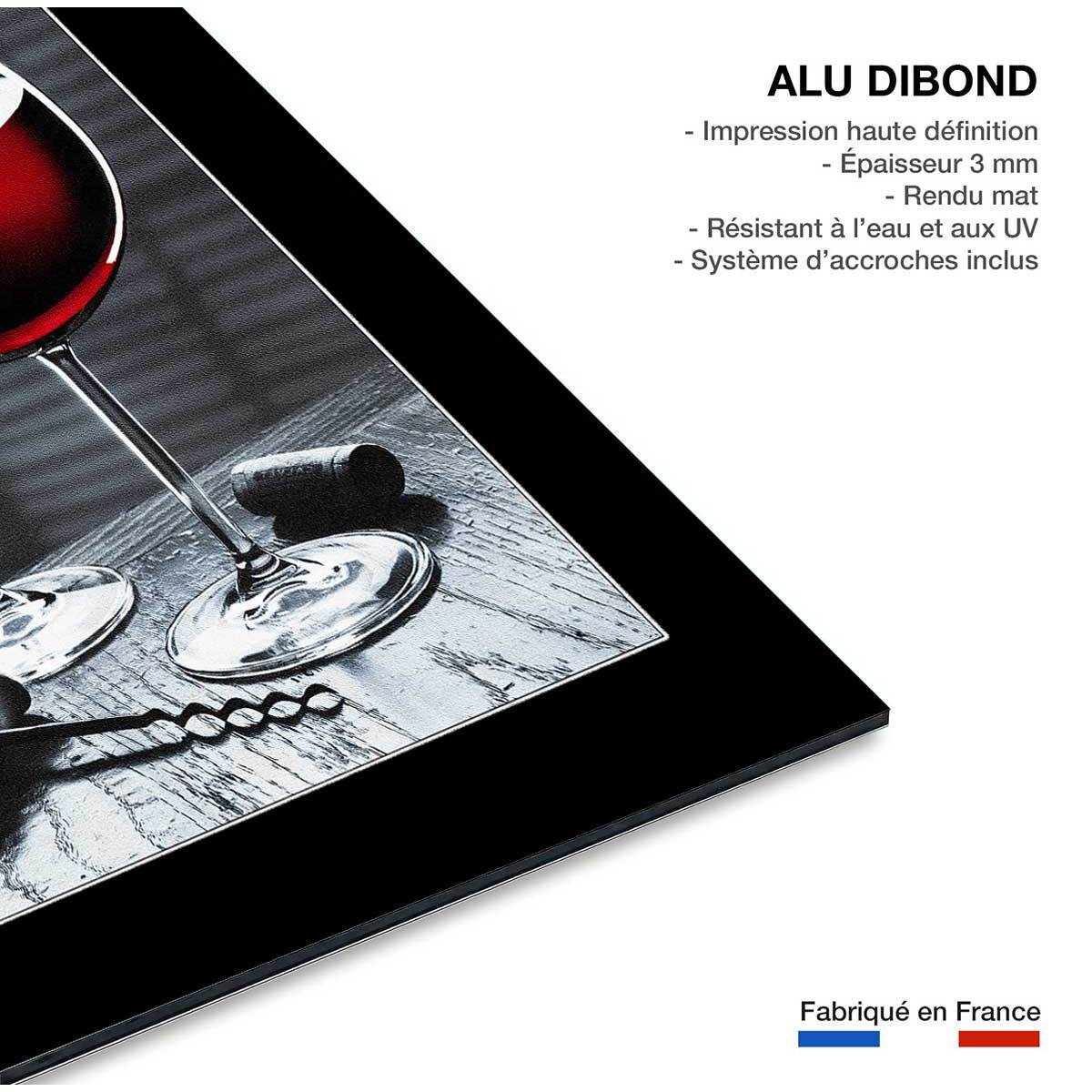 Tableau vin verres de vin rouge  Tableau alu Dibond