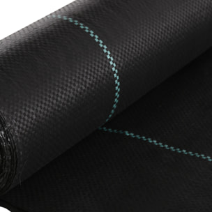 Malla Antihierbas Malla Antimaleza 2x25 m Malla Geotextil 60 g/m² para Control de Malezas y Malas Hierbas de Jardín Rollo de Malla Antimaleza Negro