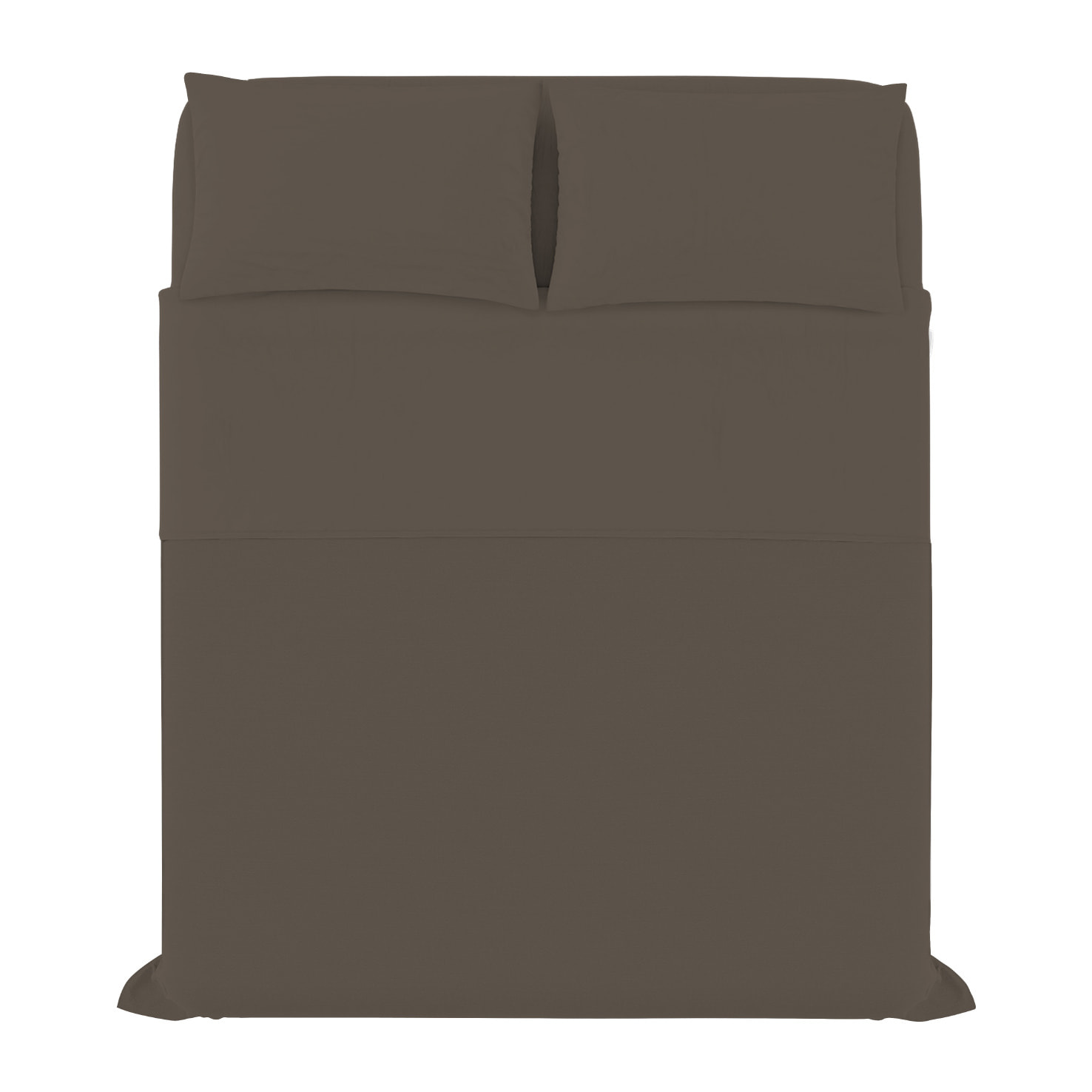 COMPLETO LETTO MAX COLOR, 100% Cotone, Made in Italy - MARRONE