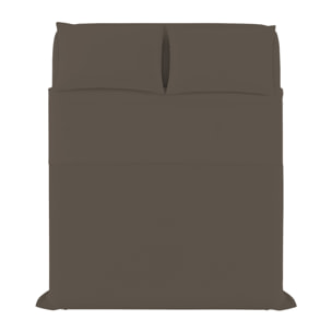 COMPLETO LETTO MAX COLOR, 100% Cotone, Made in Italy - MARRONE