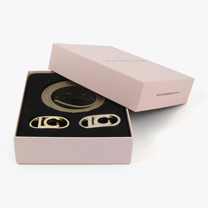 Pacco Cinture Reversibili Metalliche con Fibbia Intercambiabile