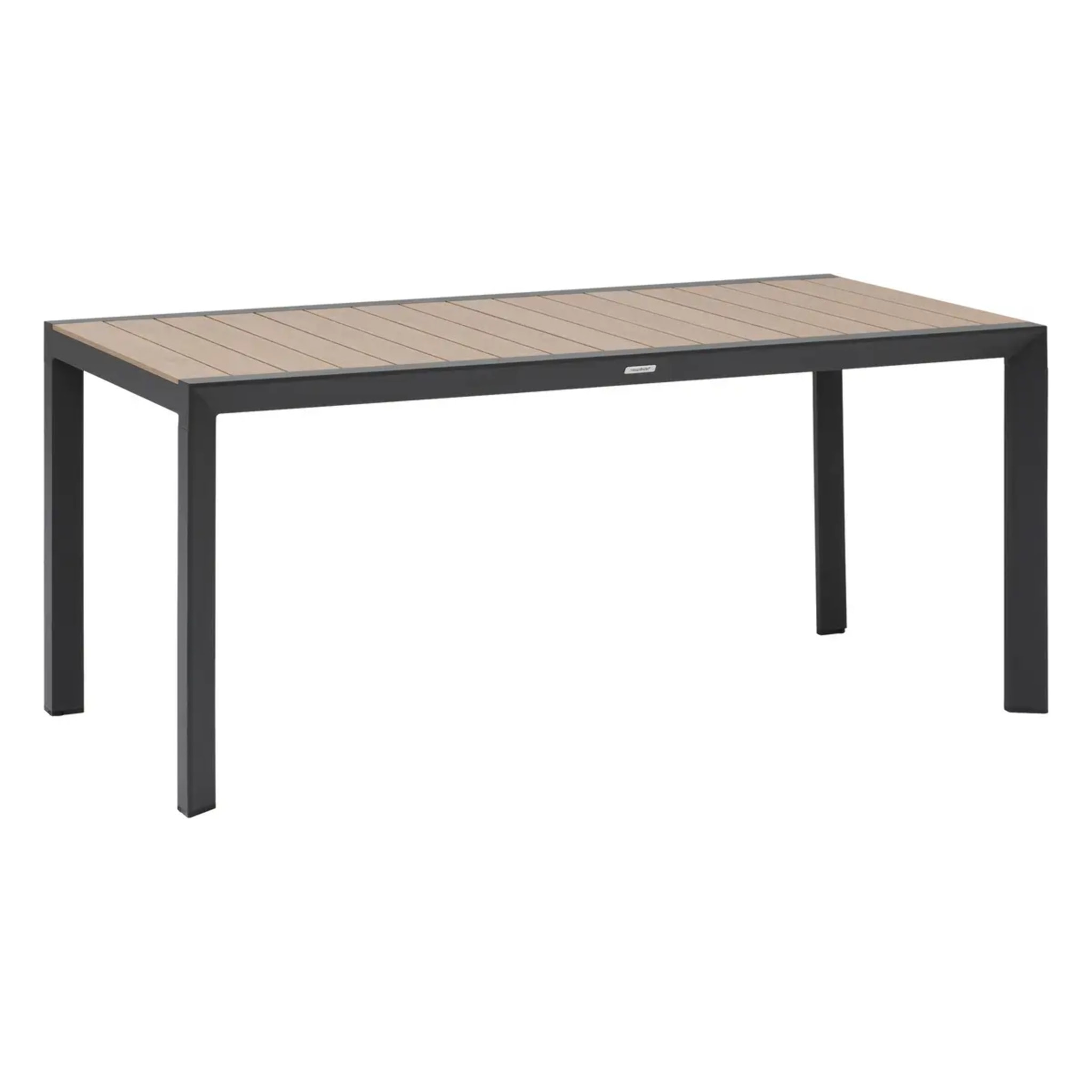 Table de jardin "Évasion" effet bois honey & graphite 6 places lates en aluminium