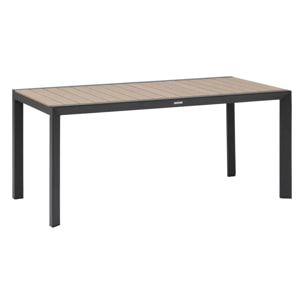 Table de jardin "Évasion" effet bois honey & graphite 6 places lates en aluminium