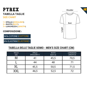T-Shirt Uomo Pyrex Cotone Bielastico Art. PG30 Conf. 2 pz Girocollo Ass (1 Bianco + 1 Blu)