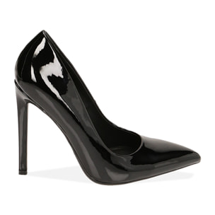 Décolleté nere in vernice, tacco 11,5 cm
