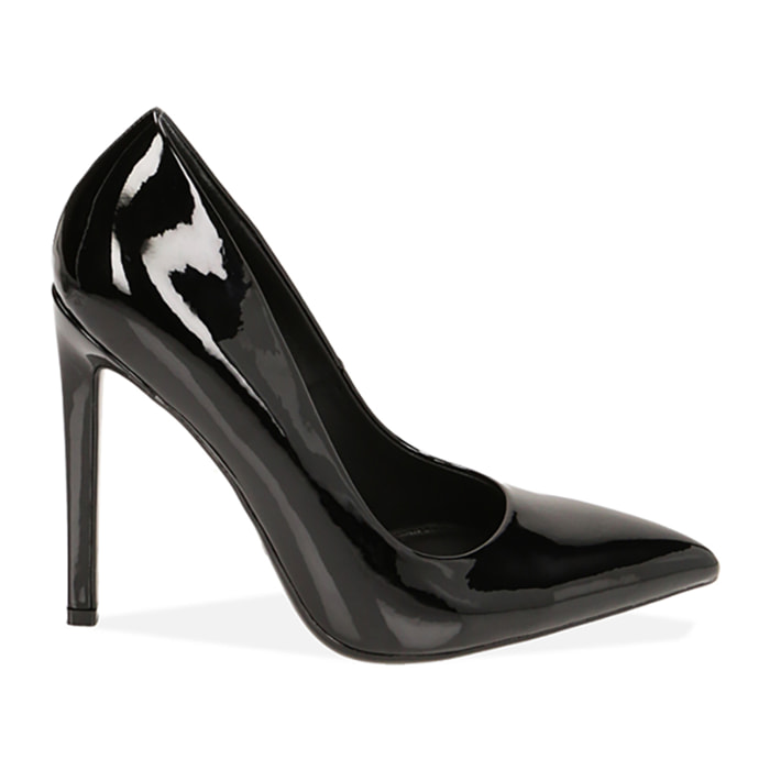 Décolleté nere in vernice, tacco 11,5 cm