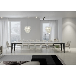 Mesa extensible 90x160/420 cm Flame Evolution Fresno Blanco estructura Antracita