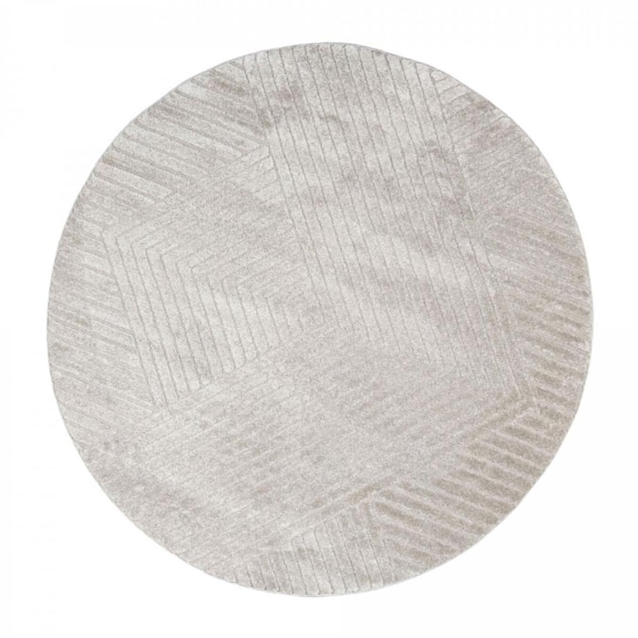 Tapis rond ROKA, tapis ton sur ton moderne et contemporain