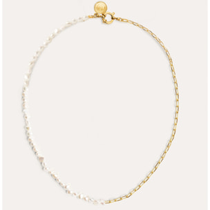 Collar Chic Pearl Acero Baño Oro