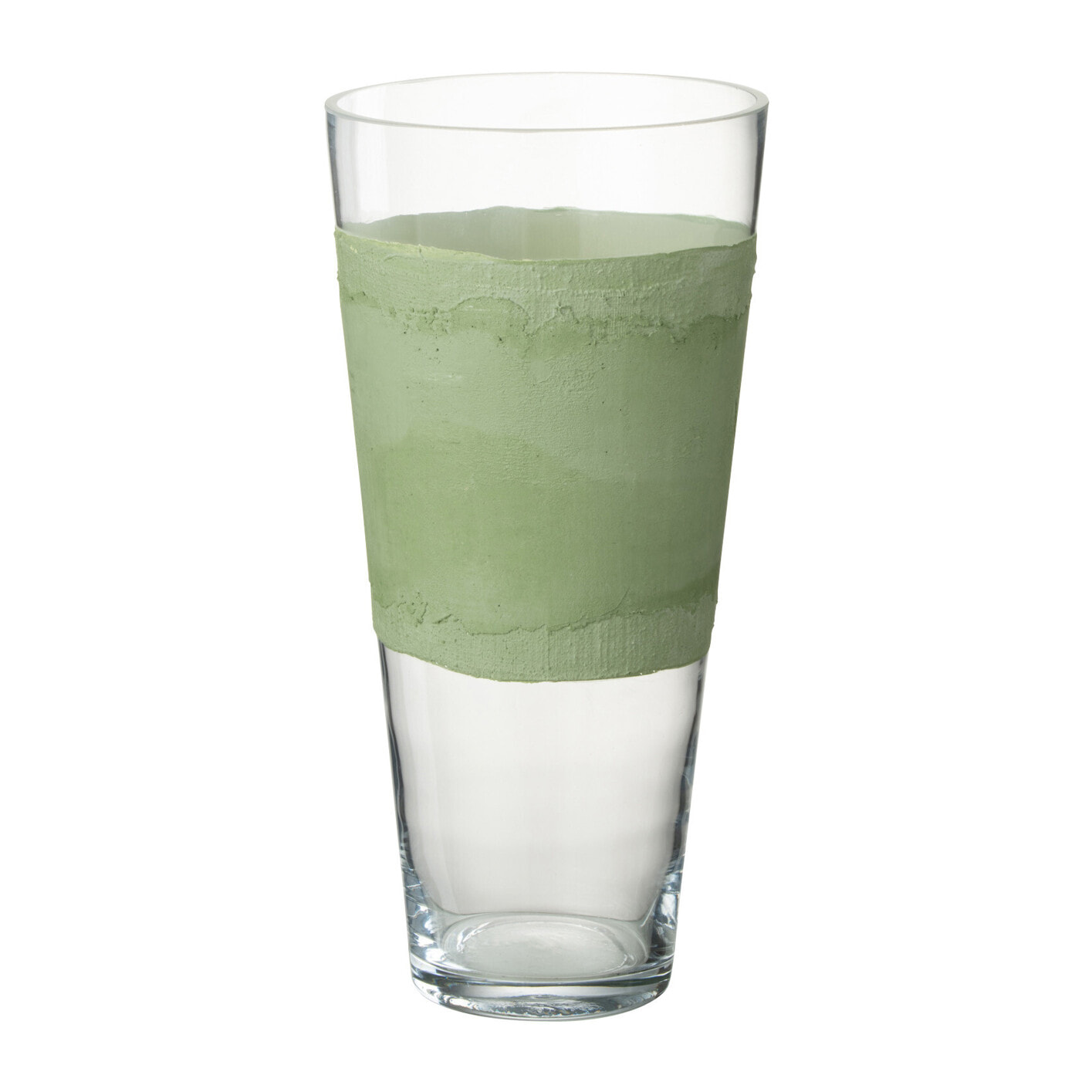 J-Line vase Delph - verre - transparent/vert - small - 35 cm de hauteur