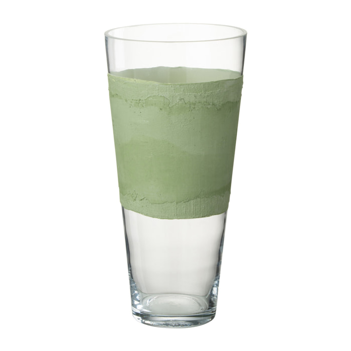 J-Line vase Delph - verre - transparent/vert - small - 35 cm de hauteur
