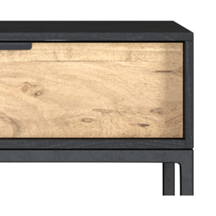 Table de chevet en bois et métal noir 1 tiroir - Jakson