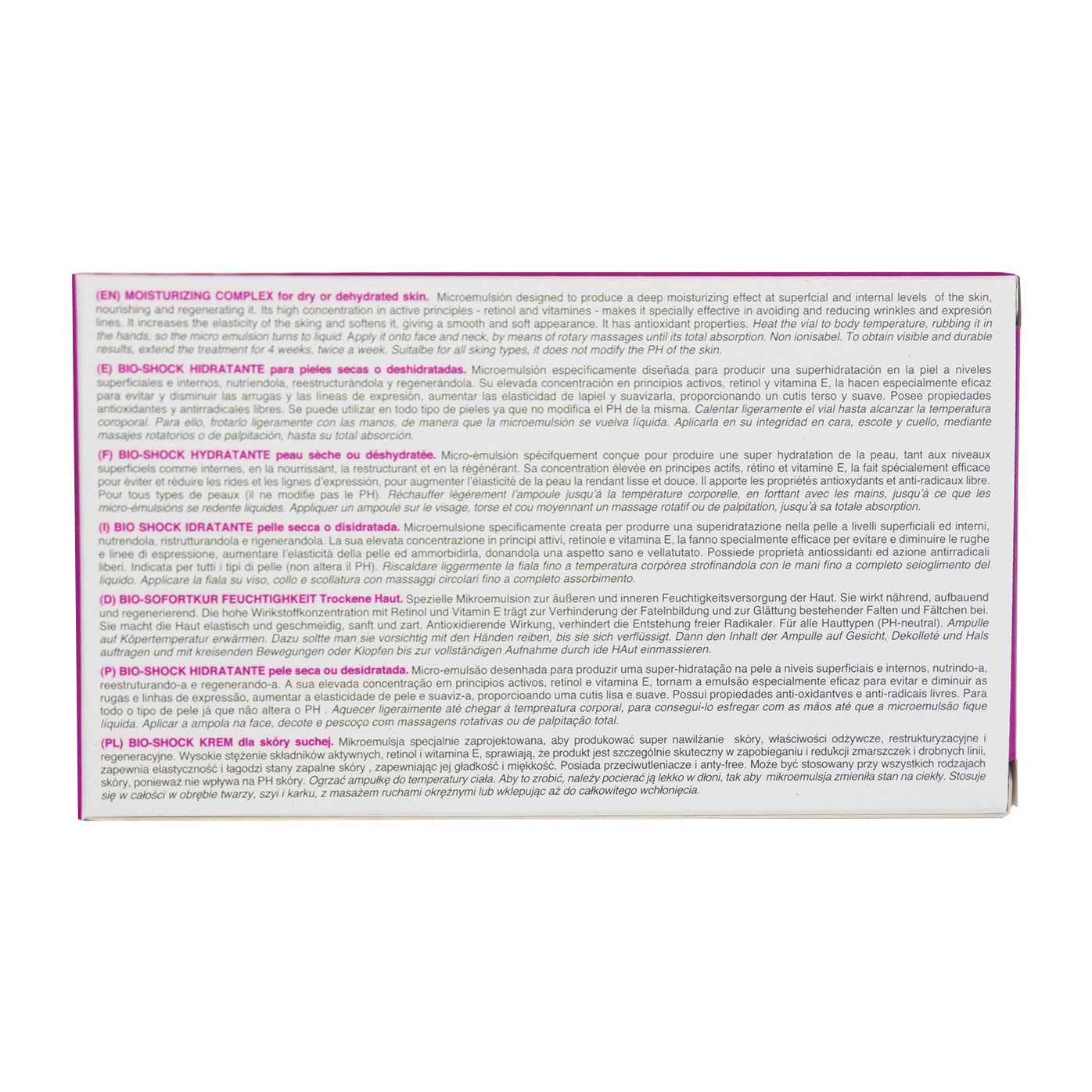 Bio-shock hydratant 12 ampoules x 3 ml.