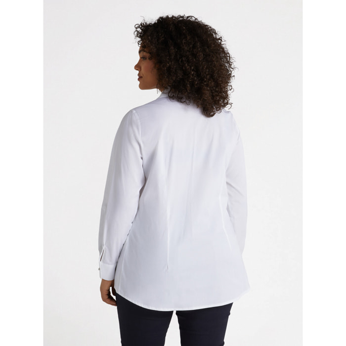 Fiorella Rubino - Camisa blanca de algodón elástico - Blanco