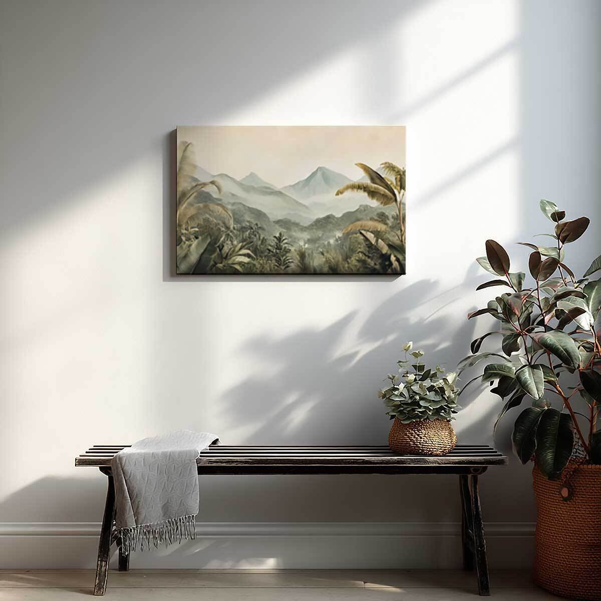 Tableau panorama tropical brumeux Toile imprimée