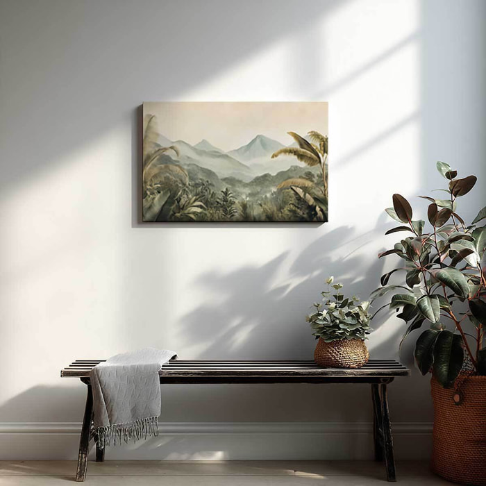 Tableau panorama tropical brumeux Toile imprimée