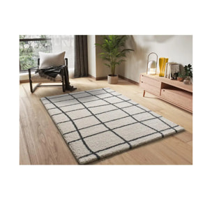 ATLAS Alfombra shaggy estilo escandinavo blanca, varias medidas disponibles