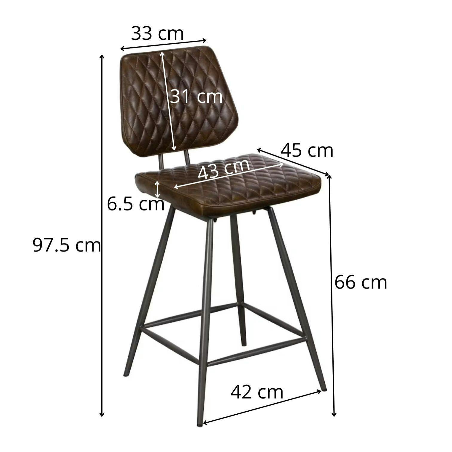 Chaise de bar marron style industriel SALERNE