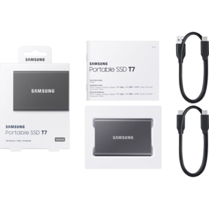 Disque dur SSD externe SAMSUNG portable 2To T7 gris titane