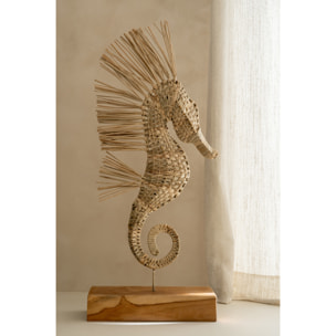 J-Line Hippocampe sur Pied - rotin - naturel - small