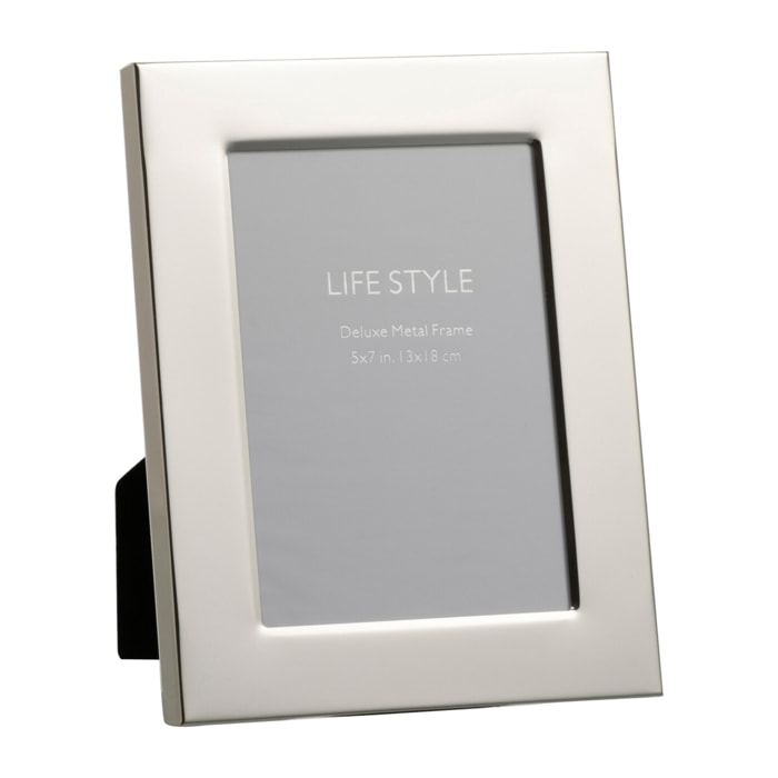 J-Line - Cadre photo bord large - métal argenté - medium - 13x18 cm - 2 pcs
