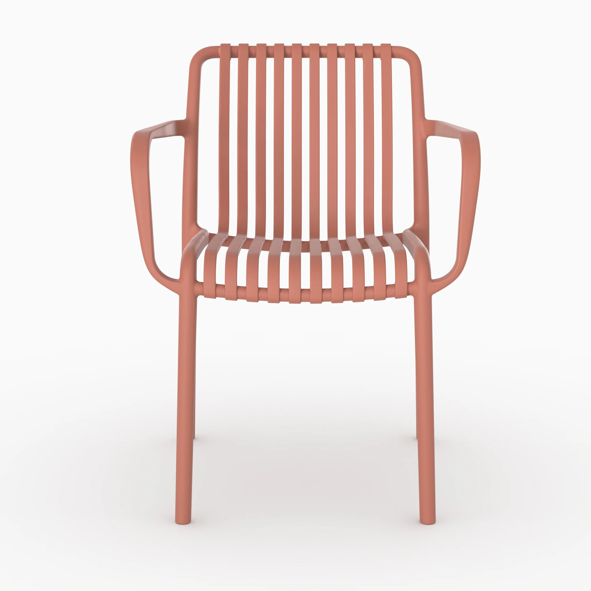 Lot de 2 chaises de jardin empilables en plastique terracotta - Ivy