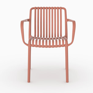 Lot de 2 chaises de jardin empilables en plastique terracotta - Ivy