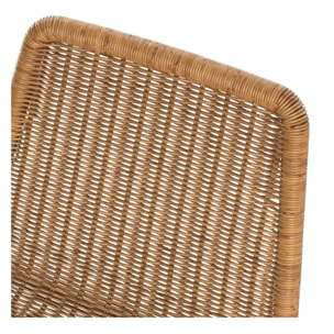 Lot de 2 chaises de bar 76 cm en résine tressée marron - Mandya