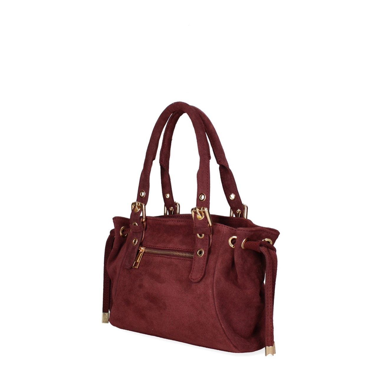 Borsa a mano da donna Made in Italy - Modello Elara Nova - Pelle scamosciata - 14.0 x 8.0 x 25.0 cm