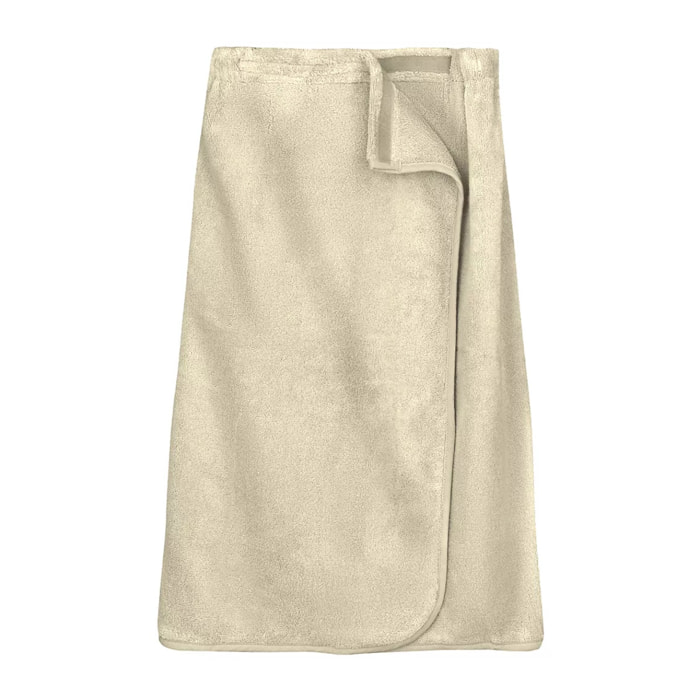 Pareo pur coton 420 g/m² uni beige Elea angora