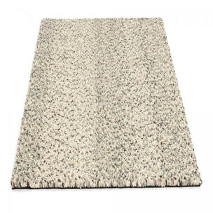 Tapis longs poils shaggy tissé en laine motif faux uni KABE