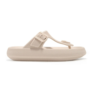 Sandalias Hebilla Beige B&W