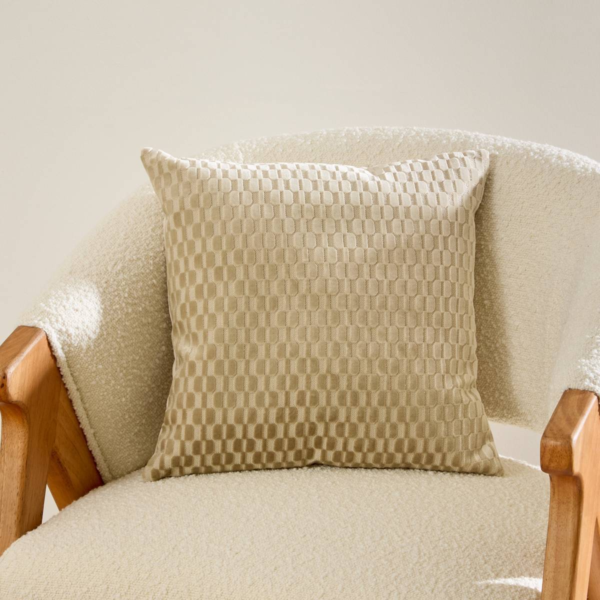 Coussin Selia carré 40x40cm beige