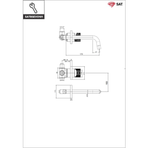 Mitigeur d'évier chromé SAT Evolution avec corps encastré  (SATBSEVO101)