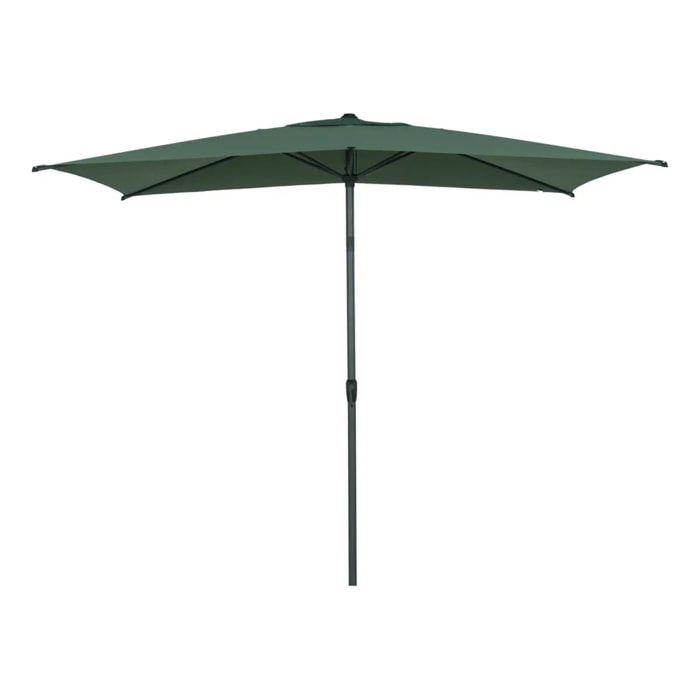 Parasol droit rectangulaire inclinable Loompa 3x2m vert olive