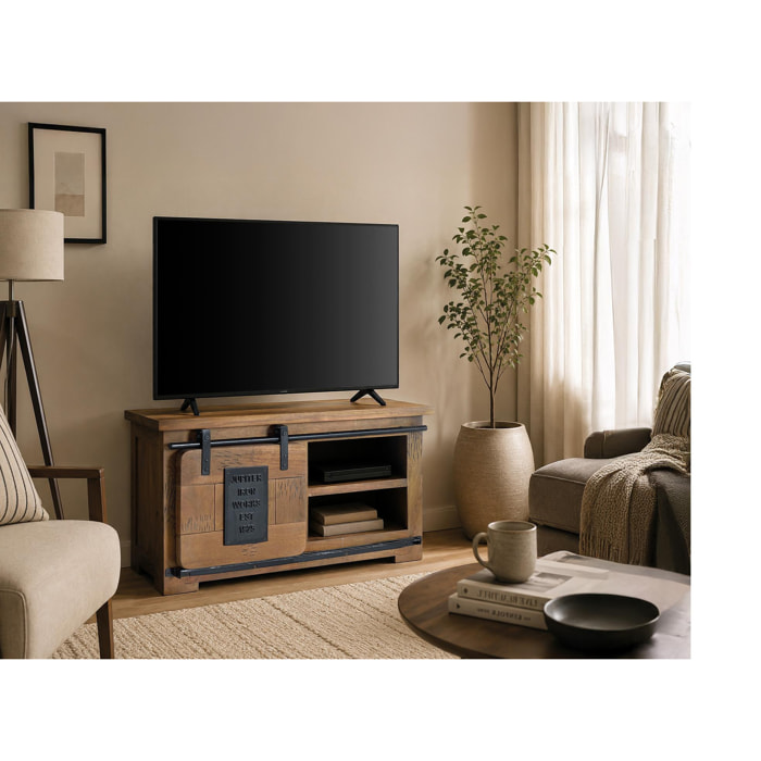 Mueble TV de Madera de Mango 90 Cm Estilo Industrial