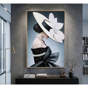 DIPINTO SU TELA LACCATO MARTY C/CORNICE -A- CM 62X4X92