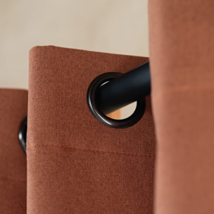 Rideau 100% occultant thermique phonique chiné - Terracotta