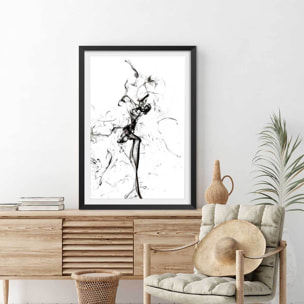 Poster smoke tulip dream Affiche + cadre en bois - Noir