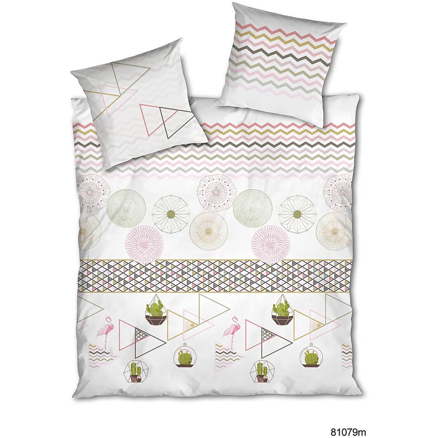 Parure housse de couette imprimé 100% coton - cactus